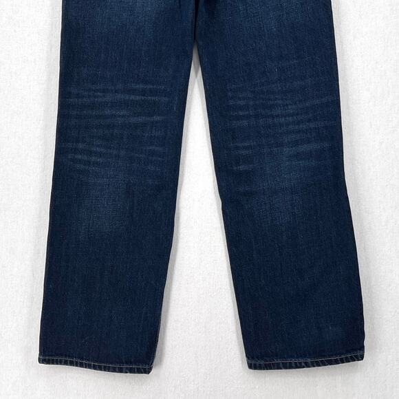 ZARA The Relaxed Boyfriend Jean Womens 26 Dark Blue Mid Rise Loose Straight - Picture 8 of 16